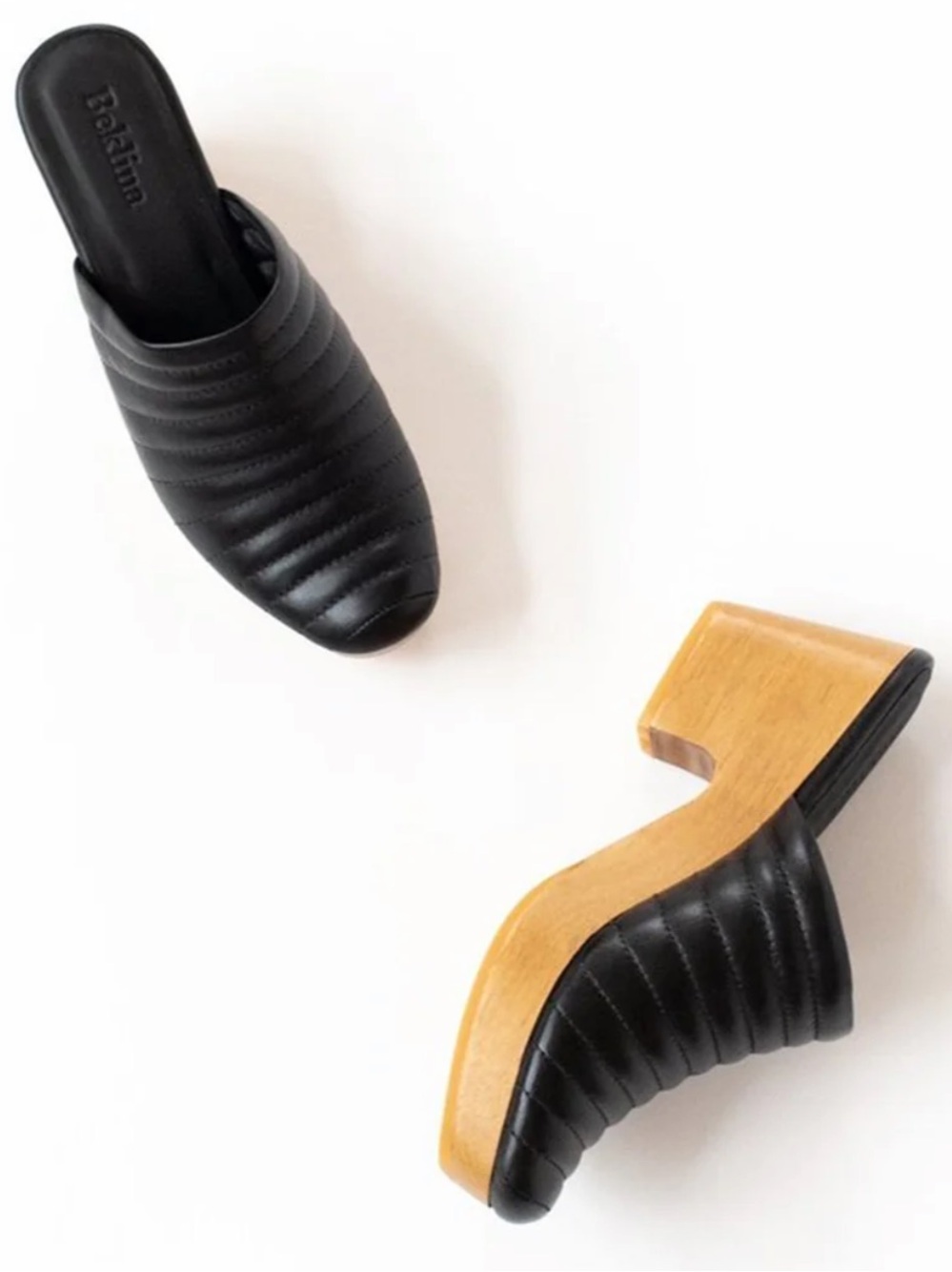 Beklina Leather Ribbed Clog